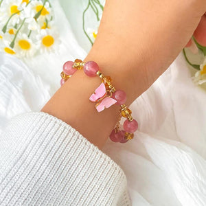 Shell Butterfly Pendant Bracelet CCB Beaded Anniversary Party Jewelry