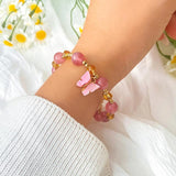 Shell Butterfly Pendant Bracelet CCB Beaded Anniversary Party Jewelry