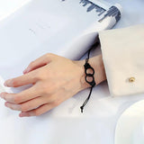 Adjustable Menotte Paris Charm Bangle Handcuffs Bracelet Silver