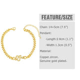 Cuban Link Chain Bracelet CZ Snake Animal Jewelry