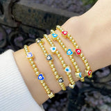 Enamel Beaded Heart Bracelet for Women