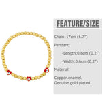 Enamel Beaded Heart Bracelet for Women