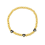 Enamel Beaded Heart Bracelet for Women