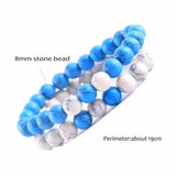Matte Natural Stone Beads Couple Bracelet