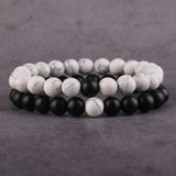 Matte Natural Stone Beads Couple Bracelet