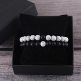 Matte Natural Stone Beads Couple Bracelet