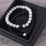 Matte Natural Stone Beads Couple Bracelet