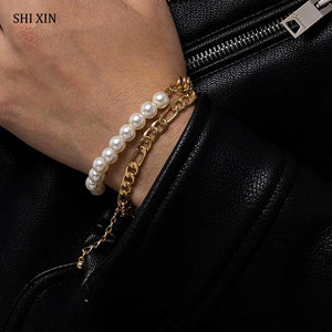 Pearl Beads Bracelets Set Hand Chain for Men/Women