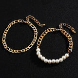 Pearl Beads Bracelets Set Hand Chain for Men/Women