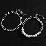 Pearl Beads Bracelets Set Hand Chain for Men/Women