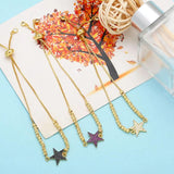 CZ Star Bracelet Women Plated Beads Chain Adjustable Jewelry