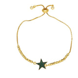 CZ Star Bracelet Women Plated Beads Chain Adjustable Jewelry