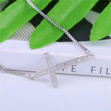 Micro Pave Zircon Christian Charms Adjustable Cross Bracelet