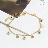 Evil Eye Charm Tassel Bracelet Heart Fatima Hand