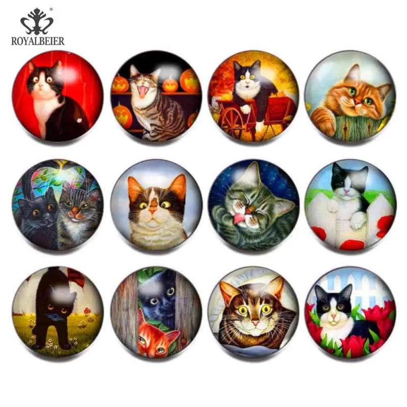 12pcs Glass Beads Rocket Snap Button For Jewelry