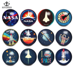12pcs Glass Beads Rocket Snap Button For Jewelry