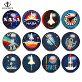 12pcs Glass Beads Rocket Snap Button For Jewelry