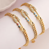 Cuban Link Chain Evil Eye Bracelet for Women