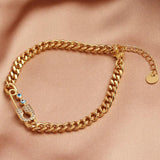 Cuban Link Chain Evil Eye Bracelet for Women