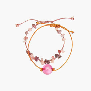 Bohemian Natural Stone Beaded Charm Bracelets Set for Women