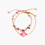 Bohemian Natural Stone Beaded Charm Bracelets Set for Women