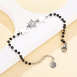 Gold-Plated Star Bracelet Stainless Steel Beads Adjustable Crystal