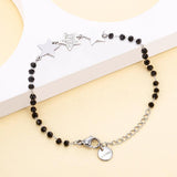 Gold-Plated Star Bracelet Stainless Steel Beads Adjustable Crystal