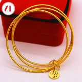 24K Layers Bracelet Sand Circle Bangle for Women