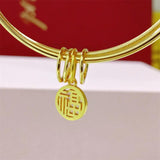 24K Layers Bracelet Sand Circle Bangle for Women