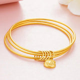 24K Layers Bracelet Sand Circle Bangle for Women