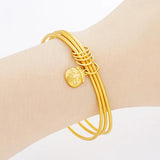 24K Layers Bracelet Sand Circle Bangle for Women