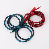 5pcs Jelly Silicone Bracelets Bangle for Women with Bowknot Ribbon Sets