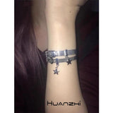 Harajuku Metal Heart Zircon Star Bracelet Punk Pentagram Bangle Y2K Jewelry
