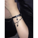 Harajuku Metal Heart Zircon Star Bracelet Punk Pentagram Bangle Y2K Jewelry