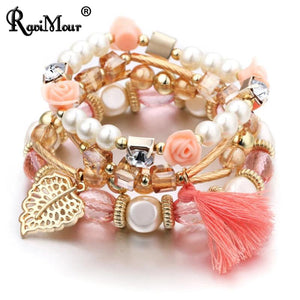 Pearl Tassel Charm Bracelets for Women