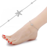Adjustable Stainless Steel Starfish Anklet Bracelet Silvery