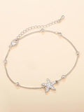 Adjustable Stainless Steel Starfish Anklet Bracelet Silvery