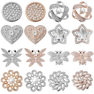 6pcs/lot Snap Button Silver Rose Heart Flower 20mm 18mm Fit Snap Bracelet Neckla