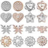 6pcs/lot Snap Button Silver Rose Heart Flower 20mm 18mm Fit Snap Bracelet Neckla