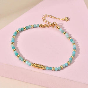 Aventurine Beaded Bracelet Small Stones Faceted Beads