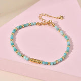 Aventurine Beaded Bracelet Small Stones Faceted Beads