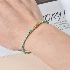 Aventurine Beaded Bracelet Small Stones Faceted Beads
