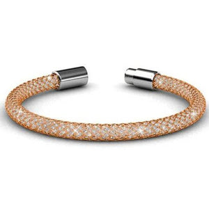 Women Stainless Steel Bracelet Crystal Net Chain Fashionable