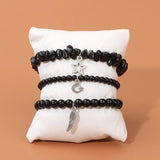 3Pcs Natural Agate Beaded Bracelets Reiki Healing Jewelry