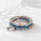 Bohemian Rice Bead Bracelet Set For Women Summer Beach Sea Starfish Shell