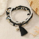 Bohemian Rice Bead Bracelet Set For Women Summer Beach Sea Starfish Shell