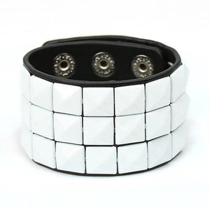 Gothic Punk Spikes Stud Wide Cuff Bracelets Leather Bangle