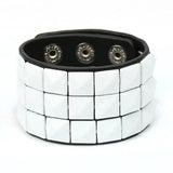 Gothic Punk Spikes Stud Wide Cuff Bracelets Leather Bangle