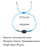 12Pcs/Set Colorful Beads Rope Bracelets for Women Party Jewelry