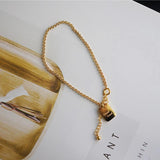 Good Luck Stainless Steel Charm Bracelet 18K Plated Unfading Jewelry